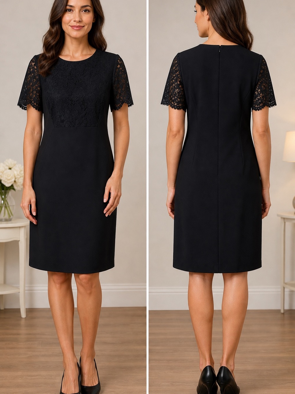 Maggie London Petite Black Lace
Sheath Dress Size 8P